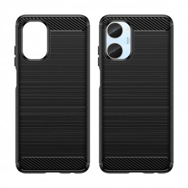 Dėklas Carbon Case flexible Realme 10 Juodas