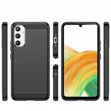 Dėklas Carbon Case flexible Realme 10 Pro Juodas 1