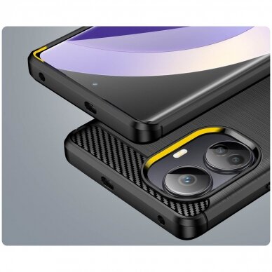 Dėklas Carbon Case flexible Realme 10 Pro+ Juodas 5