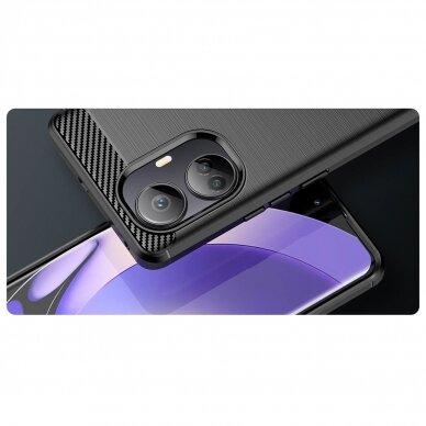 Dėklas Carbon Case flexible Realme 10 Pro+ Juodas 7