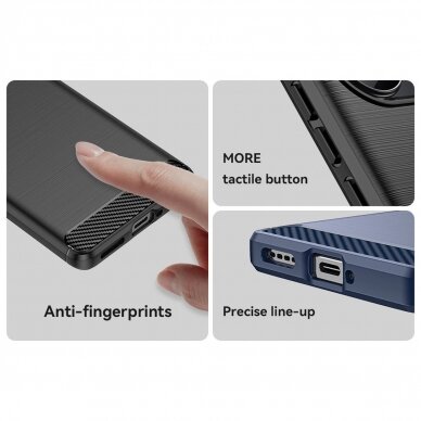 Dėklas Carbon Case flexible Realme 10 Pro+ Juodas 9