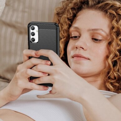 Dėklas Carbon Case flexible Realme 10 Pro Juodas 6