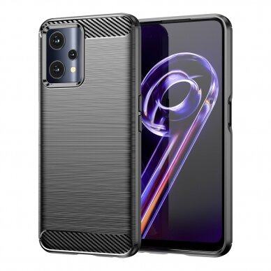 Dėklas Carbon Case Flexible Realme 9 Pro Juodas