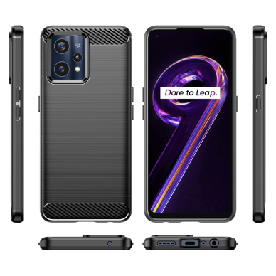 Dėklas Carbon Case Flexible Realme 9 Pro Plus Juodas 6