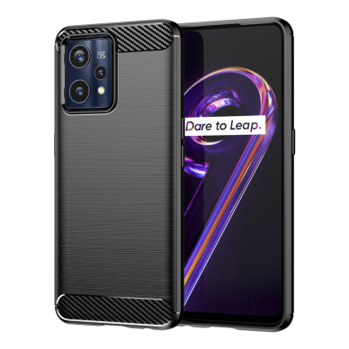 Dėklas Carbon Case Flexible Realme 9 Pro Plus Juodas