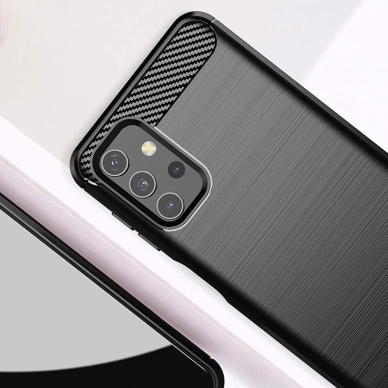 Akcija! Samsung Galaxy A32 Dėklas Carbon Case Flexible 5G Juodas  4