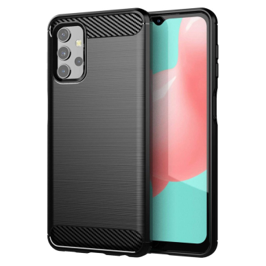 Akcija! Samsung Galaxy A32 Dėklas Carbon Case Flexible 5G Juodas