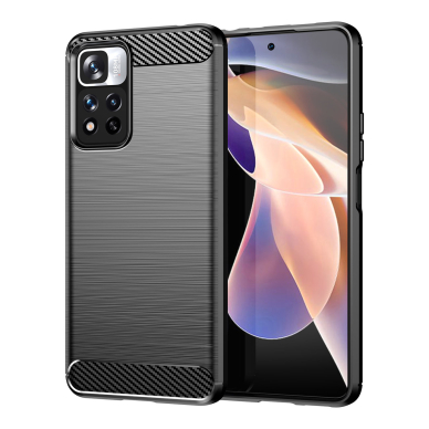 Dėklas Carbon Case flexible Xiaomi Redmi Note 11 Pro+ 5G (China) / 11 Pro 5G (China) / Mi11i HyperCharge / Poco X4 NFC Juodas