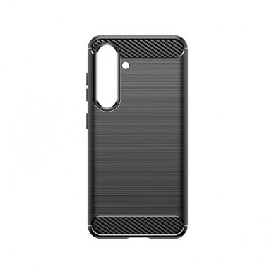 Dėklas Carbon Case for Samsung Galaxy S24 Flexible Silicone Carbon Cover - Juodas 1