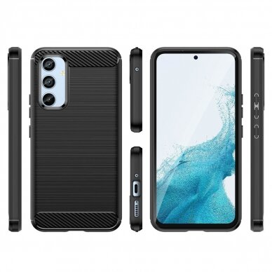 Samsung Galaxy A54 5G Dėklas Carbon Case Juodas 2