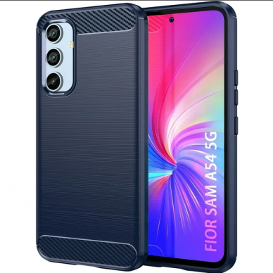 Samsung Galaxy A54 5G Dėklas Carbon Case Mėlynas