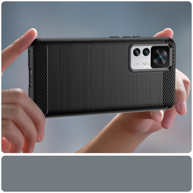 Dėklas Carbon Casefor Xiaomi 12T Pro / Xiaomi 12T Juodas 5