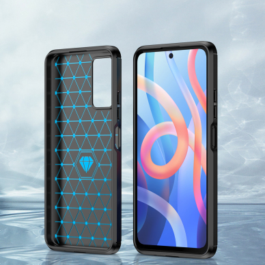 Dėklas Carbon Flexible Cover Poco M4 Pro 5G Juodas 3