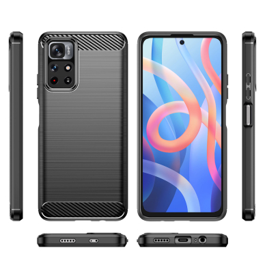 Dėklas Carbon Flexible Cover Poco M4 Pro 5G Juodas 7