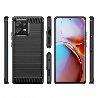 Dėklas Carbon Flexible Motorola Edge Plus 2023 / Moto X40 Pro / Moto X40 Juodas 1