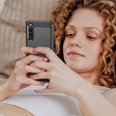 Dėklas Carbon flexible Sony Xperia 10 V Juodas 6