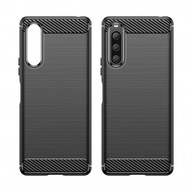 Dėklas Carbon flexible Sony Xperia 10 V Juodas 7