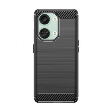 Dėklas Carbon silicone OnePlus Ace 2V/OnePlus Nord 3 - Juodas