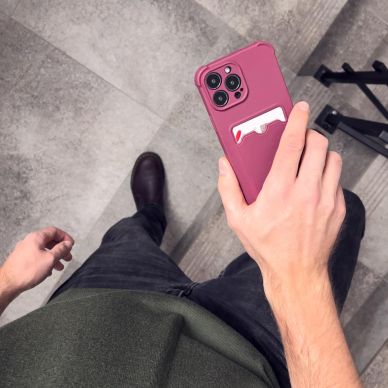 Akcija! Dėklas Card Armor Case iPhone 12 Pro bordo 7