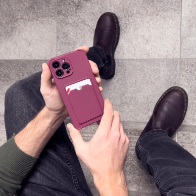 Akcija! Dėklas Card Armor Case iPhone 12 Pro bordo 8