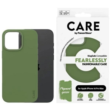 Dėklas CARE by PanzerGlass Fashion MagSafe for iPhone 16 Pro Max - Žalias