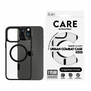 Dėklas CARE by PanzerGlass Urban Combat MagSafe iPhone 15 Pro Max - Juodas