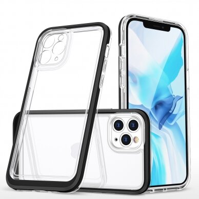 Dėklas Clear 3in1 iPhone 11 Pro Max juodas