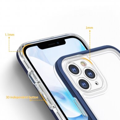 Dėklas Clear 3in1 iPhone 11 Pro mėlynas 3