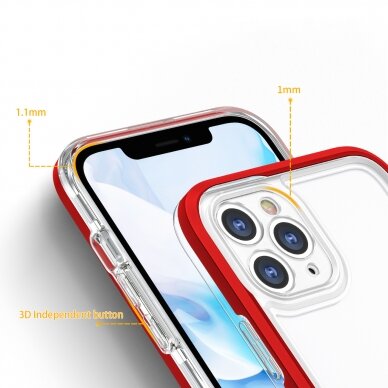 Dėklas Clear 3in1 iPhone 11 Pro raudonas 3