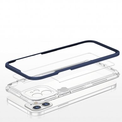 Dėklas Clear 3in1 iPhone 12 mėlynas 4