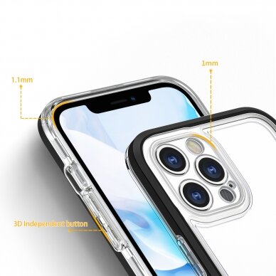 Dėklas Clear 3in1 iPhone 12 Pro juodas 3