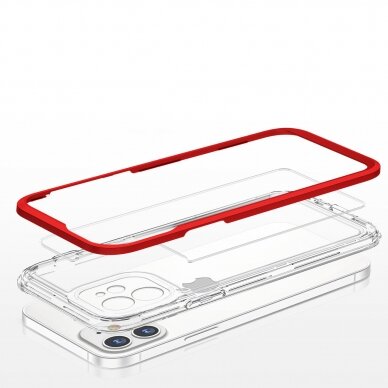 Dėklas Clear 3in1 iPhone 12 raudonas 8