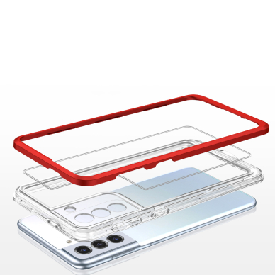 Dėklas Clear 3in1 Samsung Galaxy S22 + (S22 Plus) raudonas 4