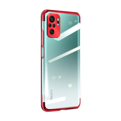 Dėklas Clear Color TPU Electroplating Xiaomi Redmi Note 10 5G / Poco M3 Pro Raudonas