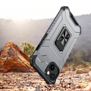 Dėklas Crystal Ring Case Kickstand Tough Rugged iPhone 12 mini Juodas 3