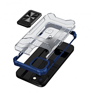 Dėklas Crystal Ring Case Kickstand Tough Rugged iPhone 12 mini Mėlynas 5