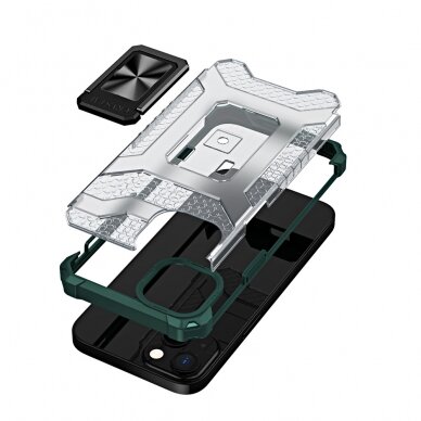 Dėklas Crystal Ring Case Kickstand Tough Rugged iPhone 12 Žalias 1