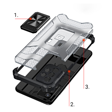 Samsung Galaxy A72 Dėklas Crystal Ring Case Kickstand Tough Rugged 4G Juodas 1