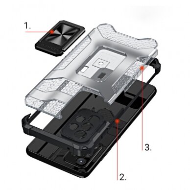 Samsung Galaxy A72 Dėklas Crystal Ring Case Kickstand Tough Rugged 4G Mėlynas 5