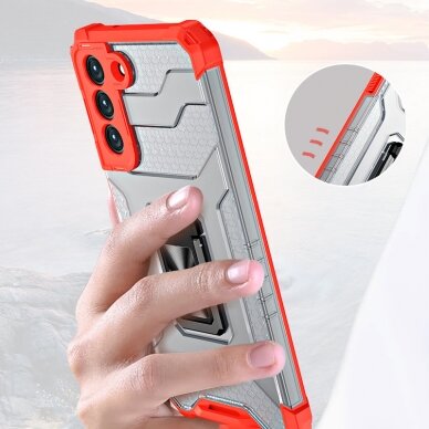 Dėklas Crystal Ring Case Kickstand Tough Rugged Samsung Galaxy S21+ 5G (S21 Plus 5G) Mėlynas 8