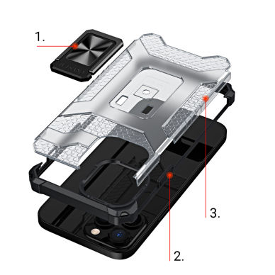 Dėklas Crystal Ring iPhone 13 Pro Max mėlynas 6