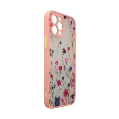 Dėklas Design Case for iPhone 12 Pro Max Gėlėtas, rožinis 2