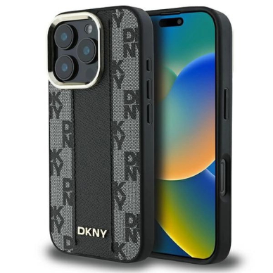 Dėklas DKNY Checkered Pattern Magsafe iPhone 16 Pro  - Juodas