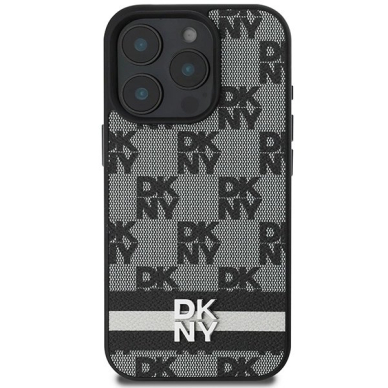 Dėklas DKNY Checkered Pattern  Printed Stripes  iPhone 16 Pro Max - Juodas 2