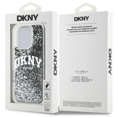 Dėklas DKNY DKHCP16LLBNAEK iPhone 16 Pro 6.3 Juodas/Juodas hard Liquid Glitter Arch Logo 7