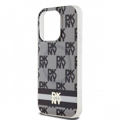 Dėklas DKNY IML Checkered Mono PatternPrinted Stripes MagSafeiPhone 13 Pro / 13 - Juodas 5