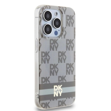 Dėklas DKNY IML Checkered Mono PatternPrinted Stripes MagSafeiPhone 13 Pro / 13 - Smėlinis 3