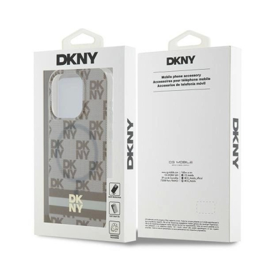 Dėklas DKNY IML Checkered Mono PatternPrinted Stripes MagSafeiPhone 13 Pro / 13 - Smėlinis 7