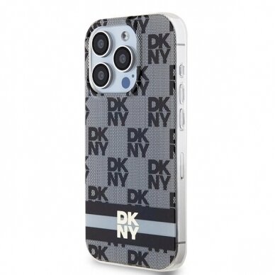 Dėklas DKNY IML Checkered Mono PatternPrinted Stripes MagSafeiPhone 13 Pro Max - Juodas 1