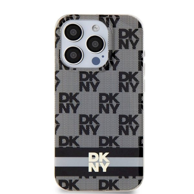 Dėklas DKNY IML Checkered Mono PatternPrinted Stripes MagSafeiPhone 15 Pro - Juodas 2